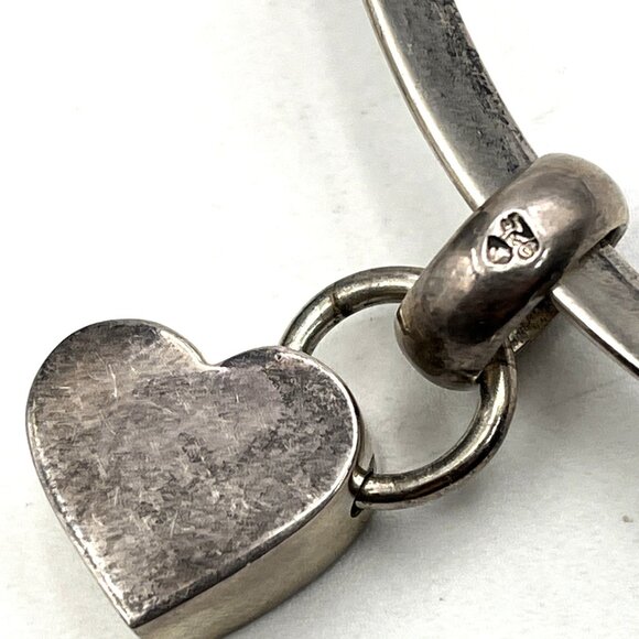 Silpada Sterling Silver 925 Choker Collar Torque Heart Pendant Necklace - Picture 9 of 11